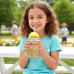 Cute Glass Bear Shape Kids Drinking Cup Bottle with Straw (1 Pc, 350 ML) - Image 7