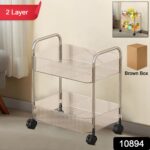 2 Layer Multipurpose Storage Trolley with Wheels (1 Pc) - Image 2