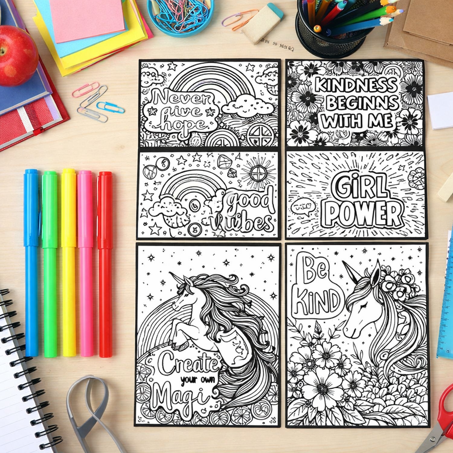 Creative Kids Coloring and Activity Poster Set
