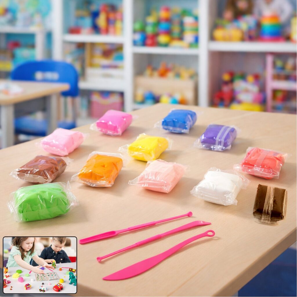Kids 12 Color Antibacterial Super Clay Set