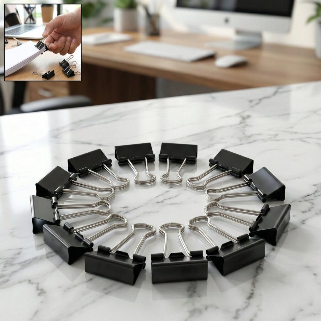 25mm Black Binder Clips for Office Documents