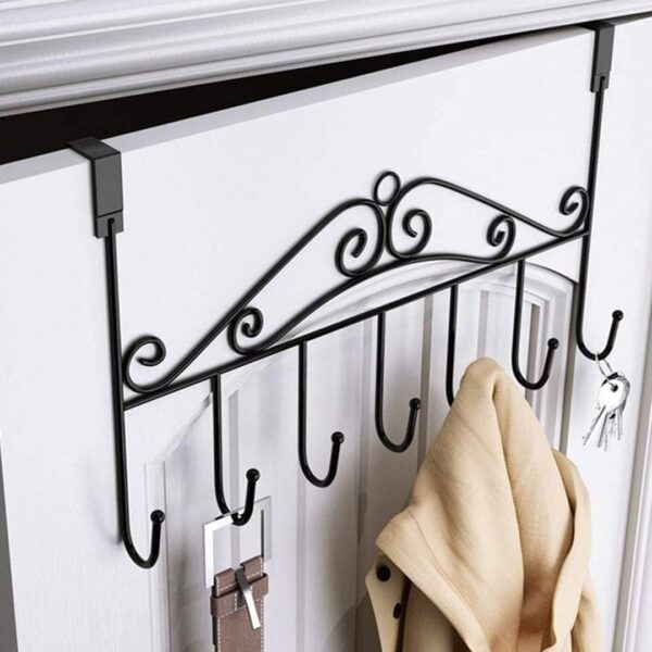 Decorative Over The Door Hanger Rack with 7 Hooks