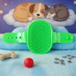 Pet grooming bath brush with adjustable hand strap for dogs and cats