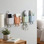 Multi-Purpose Plastic Wall Mounted Mobile Charging Holder Set