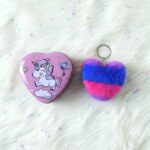 Heart Shape Gift Box & Plush Keychain (2 Pc)