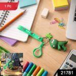 Cute Dinosaur Cartoon Keychain with Silicone Strap (1 Pc) - Image 2
