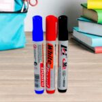 Whiteboard Marker Set (Blue, Black, Red) with Board Duster - Pack of 4 - Image 4