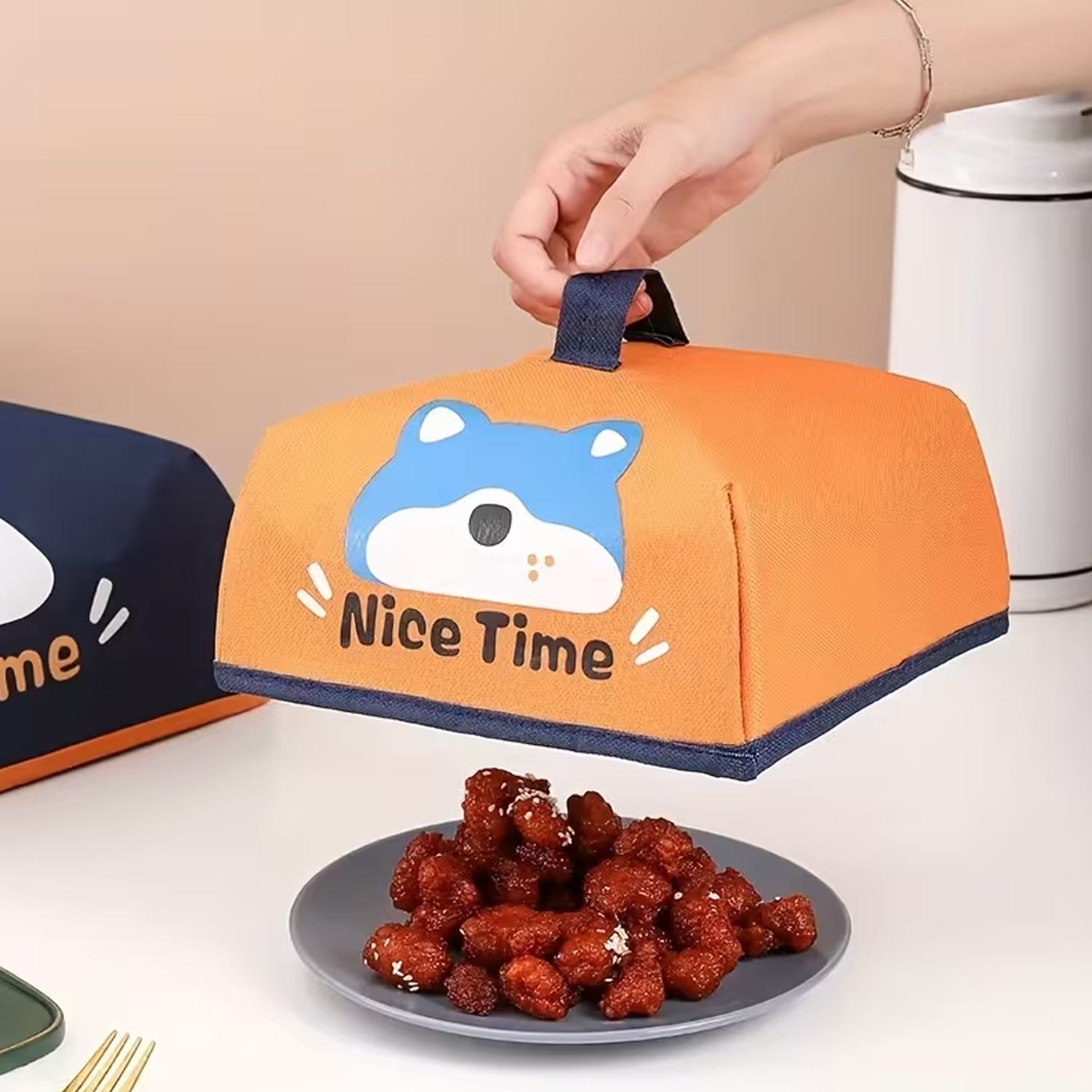 02_food-cover_cca13b5d-2f5f-46a6-8dbb-cd9342b526cc.jpg Reusable Fabric Food Cover (19 × 19 Cm, 1 Pc) - Image 1