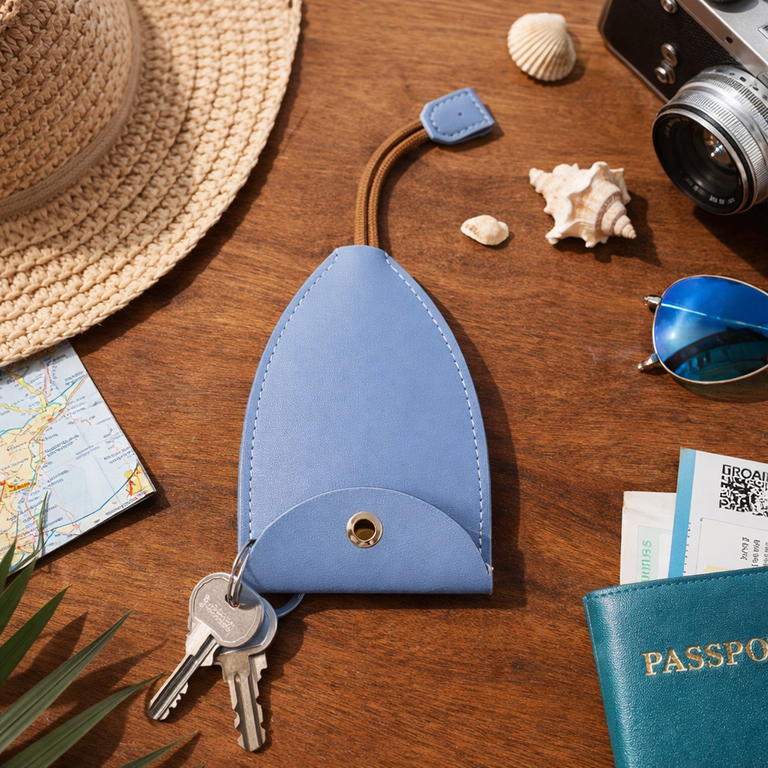 Compact Travel Key Holder Pouch with Wrist Strap