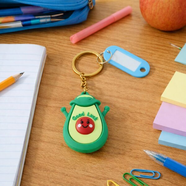 Cute Avocado Cartoon Character Decorative Keychain (1 Pc)