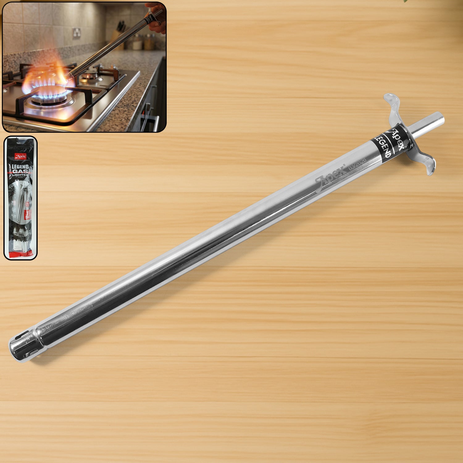 Long stainless steel gas stove lighter