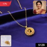 Traditional Gold-Tone Round Jhumka Pendant Chain Necklace (1 Pc) - Image 2