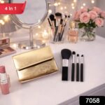 4 in 1 Professional Makeup Brush Set with Premium Storage Pouch (1 Pc) - Image 2