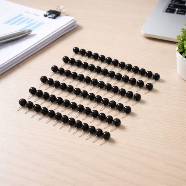 80 Piece Set of Round Head Push Pins for Notice Boards