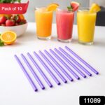 Reusable Plastic Drinking Straws Pack of 10 - Image 2