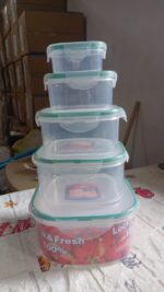 Kitchen Storage Containers Set – Fridge Organizer Lunch Boxes (5 Pcs) - Image 7
