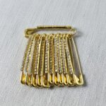 Decorative Golden Safety Pin Brooch Set (12 Pc Set) - Image 7