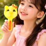 Hand Press Mini Portable Cartoon Fan Toy (1 PC, Mix Color & Design) - Image 3