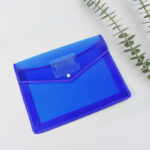 Transparent A4 Document File Folder with Button Closure