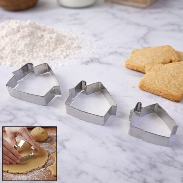 Stainless Steel House Shape Cookie Cutter Set