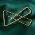 Premium Golden Crystal Triangle Saree Safety Pin Brooch (1 Pc) - Image 4