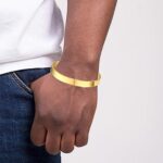 Elegant Gold Finish Open Cuff Bracelet Kada (1 Pc) - Image 3