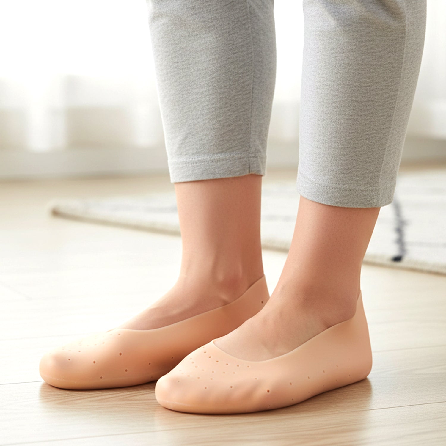 03_832f5202-fe0b-4938-b7cc-709ddb875634.jpg Silicone Heel Protector Socks – Anti Crack Foot Care Socks (1 Pair) - Image 1