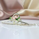 Elegant Floral Pearl Chain Hair Claw Clip (1 Pc) - Image 4