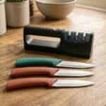 Multipurpose Kitchen Knife Set with Knife Sharpener (3 Pc Knife With Sharpener) - Image 6