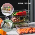 Plastic Refrigerator Organizer Bins, 1 Stackable Fridge Organizers with Handle, Clear Organizing Food Fruit Vegetables Pantry Storage Bins for Freezer kitchen Cabinet Organization and Storage (1 Pc Mix Color) - Image 8