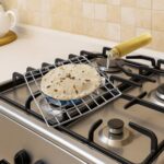 Kitchen Square Stainless Steel Roaster Jali, Barbecue Grill with Wooden Handle - Image 4