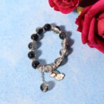 Elegant Black & Crystal Beaded Charm Bracelet - Image 3