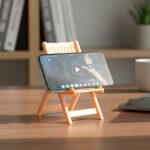 Mini Chair Shape Mobile Stand Holder in Peach Color
