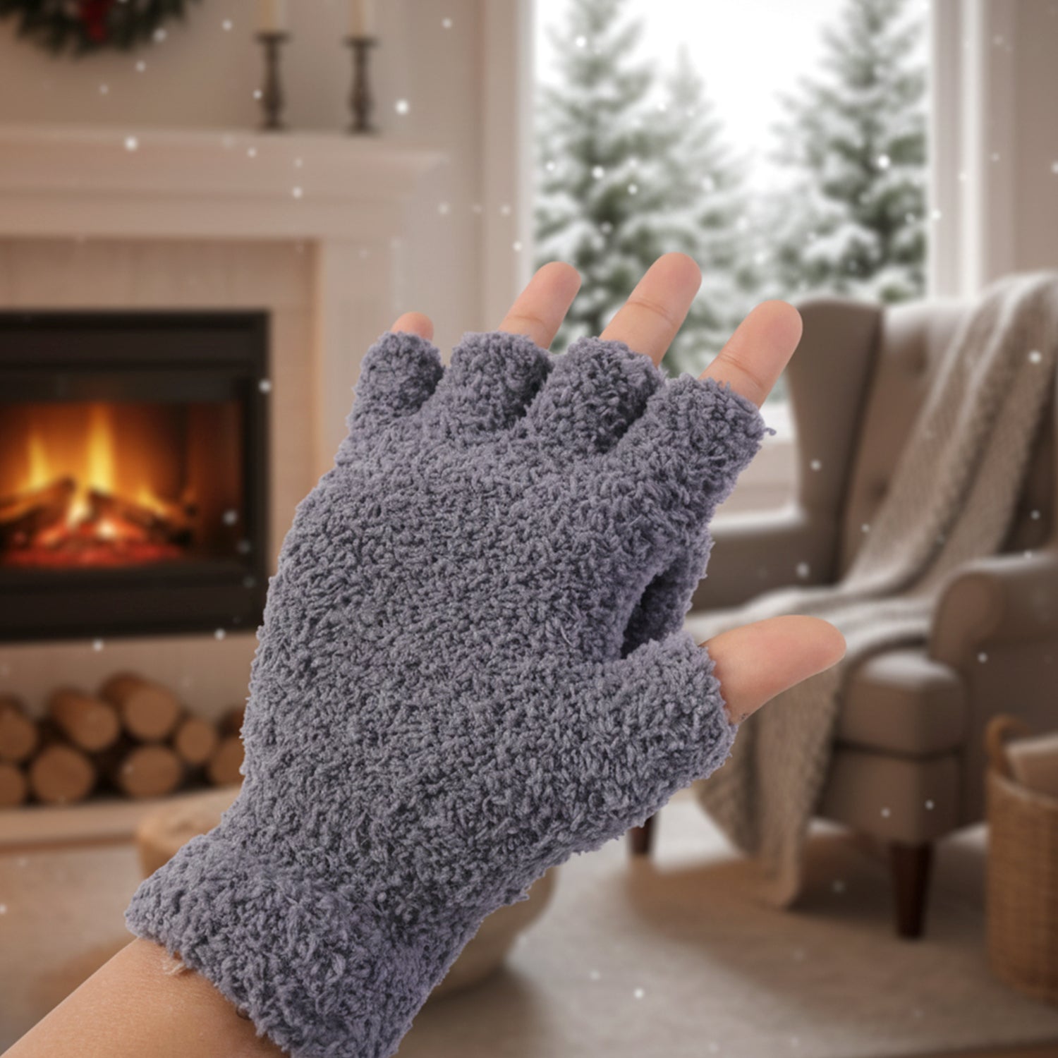 Winter Fingerless Gloves for Men and Women