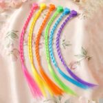 Colourful Braided Hair Extension Streaks for Girls & Kids (6 Pc) - Image 4