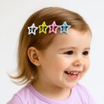 Metal Printed Star Shape Hair Clips (10 Pcs Set) - Image 6