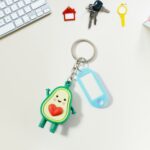 Cute Avocado Cartoon Keychain with Name Tag Holder (1 Pc) - Image 4