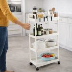 4 Layer Multipurpose Kitchen Storage Organizer Trolley with Wheels - Image 3
