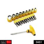 24pcs T shape screwdriver set Batch Head Ratchet Pawl Socket Spanner hand tools - Image 7