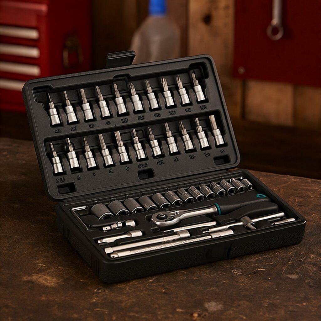 46 Piece Metal Socket Set for DIY