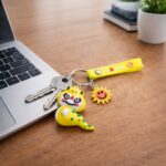 Cute Cartoon Dinosaur Style Keychain with Strap and Decorative Charm (1 Pc) - Image 5