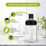 Clear Glass Oil Dispenser Bottle Integrated Silicone Basting Brush (250ml Approx) - Image 3
