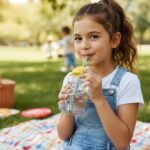 Cute Glass Bear Shape Kids Drinking Cup Bottle with Straw (1 Pc, 350 ML) - Image 3