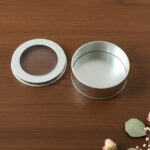 Round Metal Storage Tin Box with Transparent Window Lid (1 Pc, 9.5 x 9.5 Cm) - Image 8