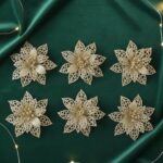 Glitter Flower Hair Clip Set (6 Pc Mix Color Set) - Image 6