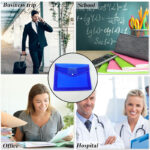 Transparent Document File Folder Multi-Color Button Closure File Bags (1 Pc / Mix Color) - Image 4