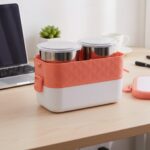 Electric Heated Lunch Box with Stainless Steel Inner Containers (1 Set) - Image 7