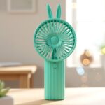Cute Bunny Ear Design Portable USB Rechargeable Mini Handheld Fan (1 Pc) - Image 6