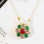 Elegant Traditional Multicolor Stone & Pearl Pendant Chain (1 Pc) - Image 6