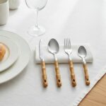 Stainless Steel Cutlery Set with Wooden Finish Handle (24 Pc Set) - Image 5